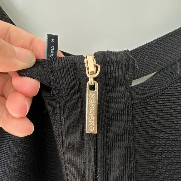 Marciano Black Dress with Gold Zipper - Picture 4 of 7